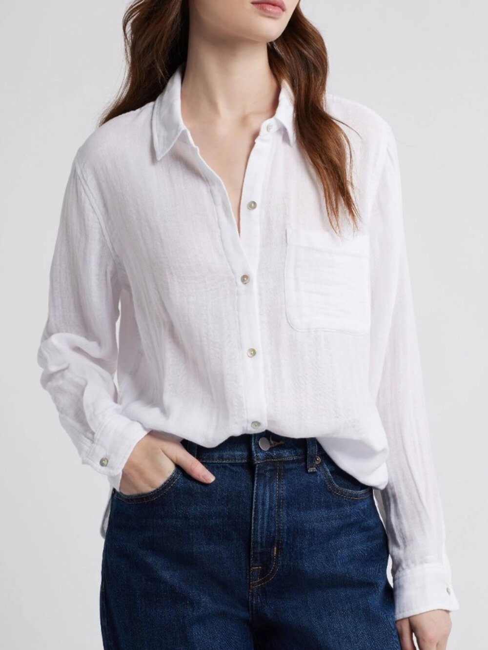 Rails 100% cotton white blouse / L